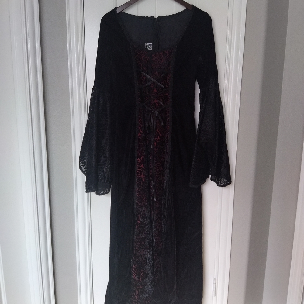 Vintage 90s lipservice Gothic valentines medieval Renaissance dress - Picture 7 of 15